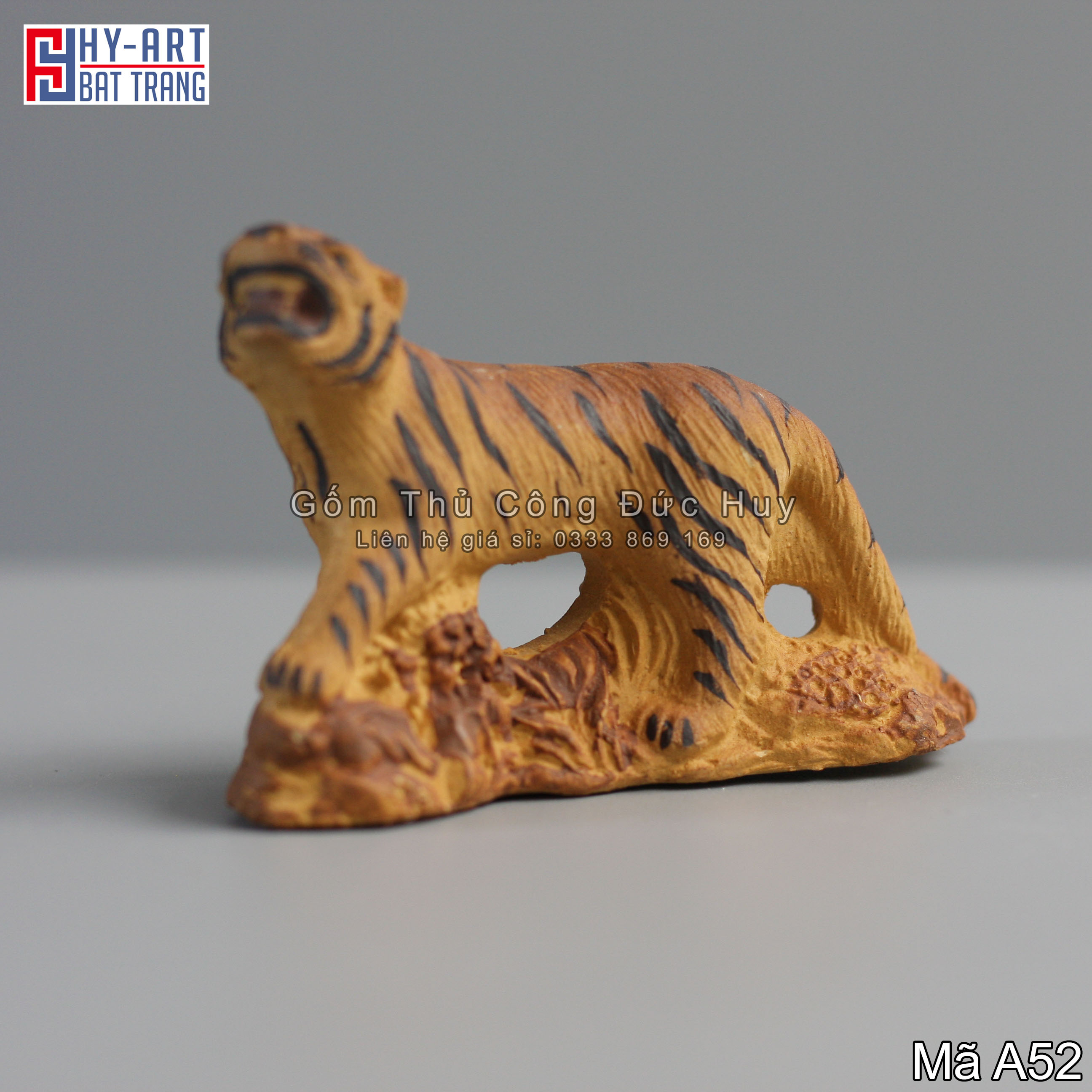 Tượng gốm con Hổ Rừng - Trang Trí Hòn Non Bộ - Tiểu Cảnh - Bể Cá - Chậu cây bonsai