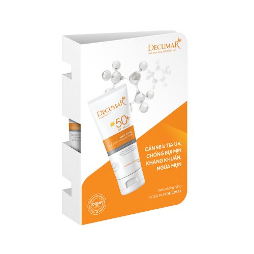 Kem chống nắng kiềm dầu nâng tone da mụn Decumar Advanced SunBlock 5gr