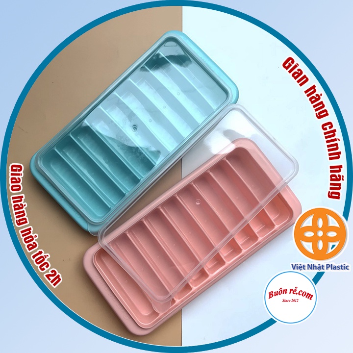 Khay đá có nắp đậy 9 viên (MS:6933) Việt Nhật, vỉ đá, khuôn thạch rau câu, kẹo dẻo, khay trữ đồ ăn dặm cho bé -br01244