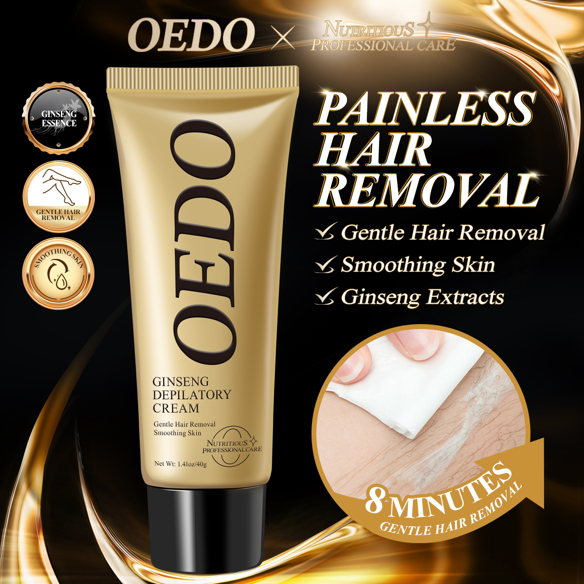 OEDO Kem tẩy lông toàn thân chiết suất nhân sâm phù hợp với mọi loại da kem tẩy lông nhanh chóng không đau - INTL