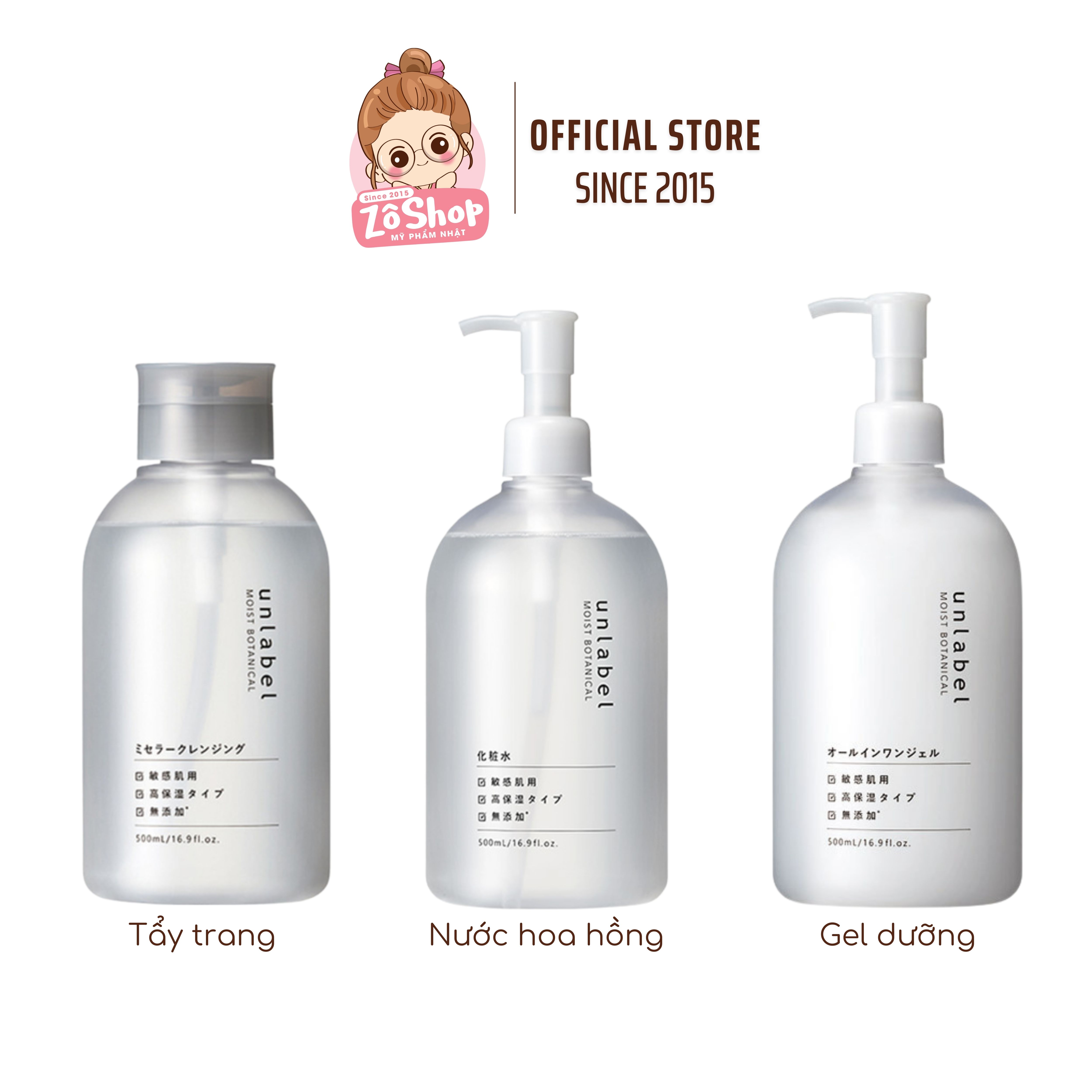 Set dưỡng ẩm, bảo vệ da siêu nhẹ dịu - Unlabel Moist Botanical