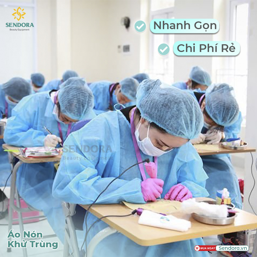 Áo y tế khử trùng cao cấp, Áo vải không dệt bảo hộ y tế