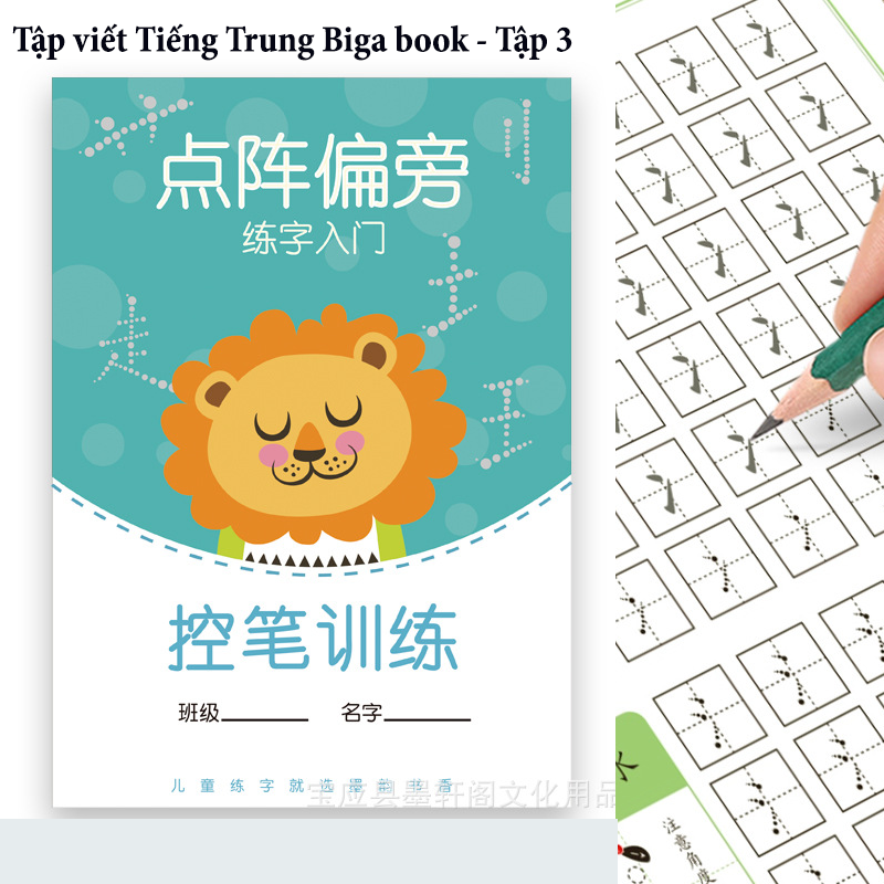 Vở tập viết chữ hán cơ bản, Tập viết tiếng trung các nét đơn giản cho người mới bắt đầu Biga book