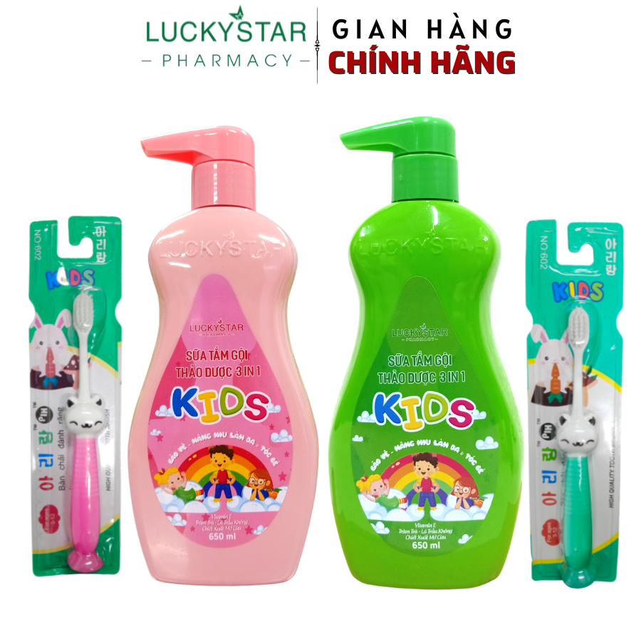 Sữa tắm gội thảo dược kids 3 in 1 - lucky star