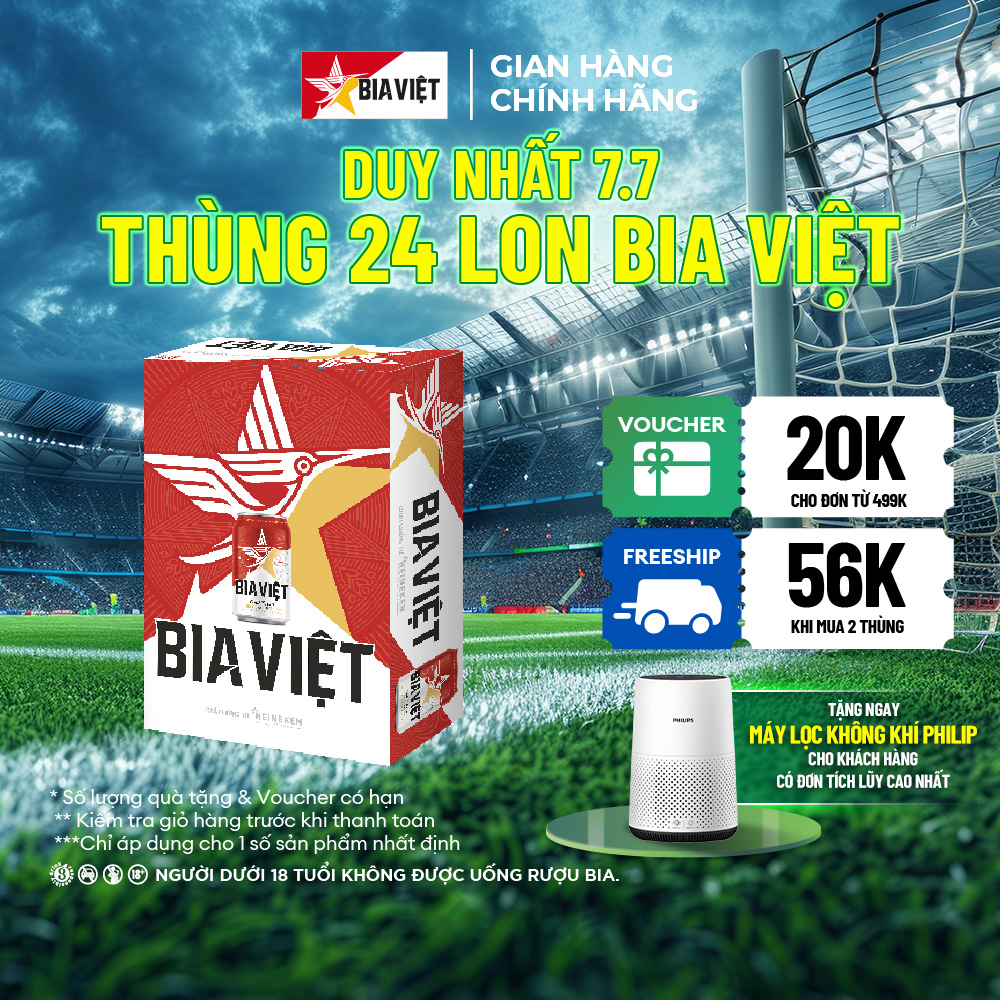 Thùng 24 lon bia việt 330ml