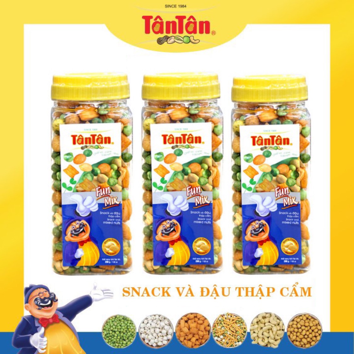 Snack và đậu thập cẩm tân tân 200g - combo 3 hũ