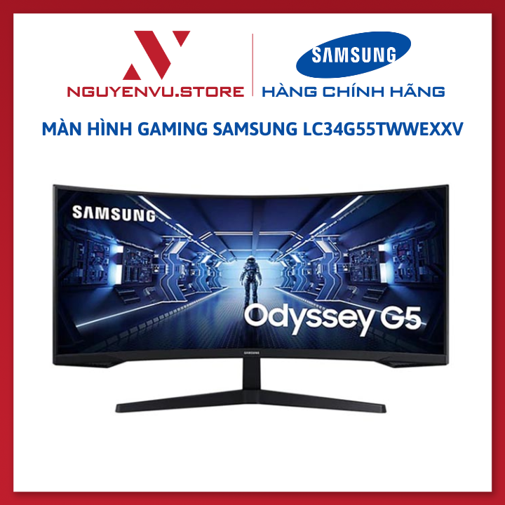 Màn Hình Cong Samsung LC34G55TWWEXXV 34"/WQHD/VA/165Hz/1ms/250nits/HDMIDPAudio 3.5/FreeSync/LC34G55