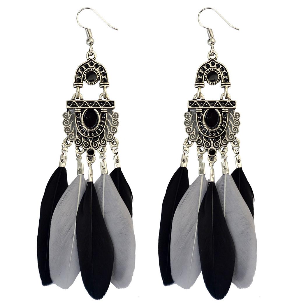 [HCM]BÔNG TAI LÔNG VŨ (XANH) - B180710