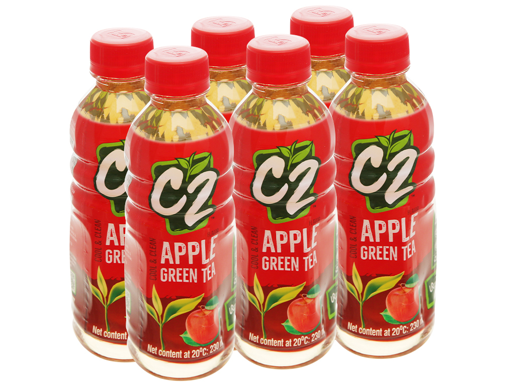 1 vỉ nước giải khát trà xanh c2 vị táo 6c x 360ml- b080