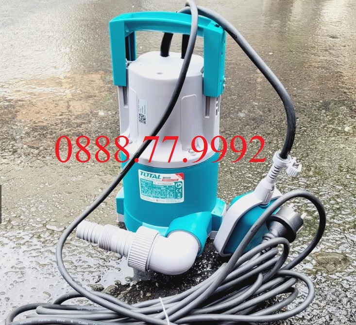 Máy bơm chìm nước sạch TOTAL TWP64001 máy bơm thả chìm tự động 220V, Công suất đầu vào 400W, Chiều cao bơm tối đa 8 m, Chiều dài dây cáp 9M hút nước cống, nước ao hồ, nhà máy, nước thải sinh hoạt, nước thải