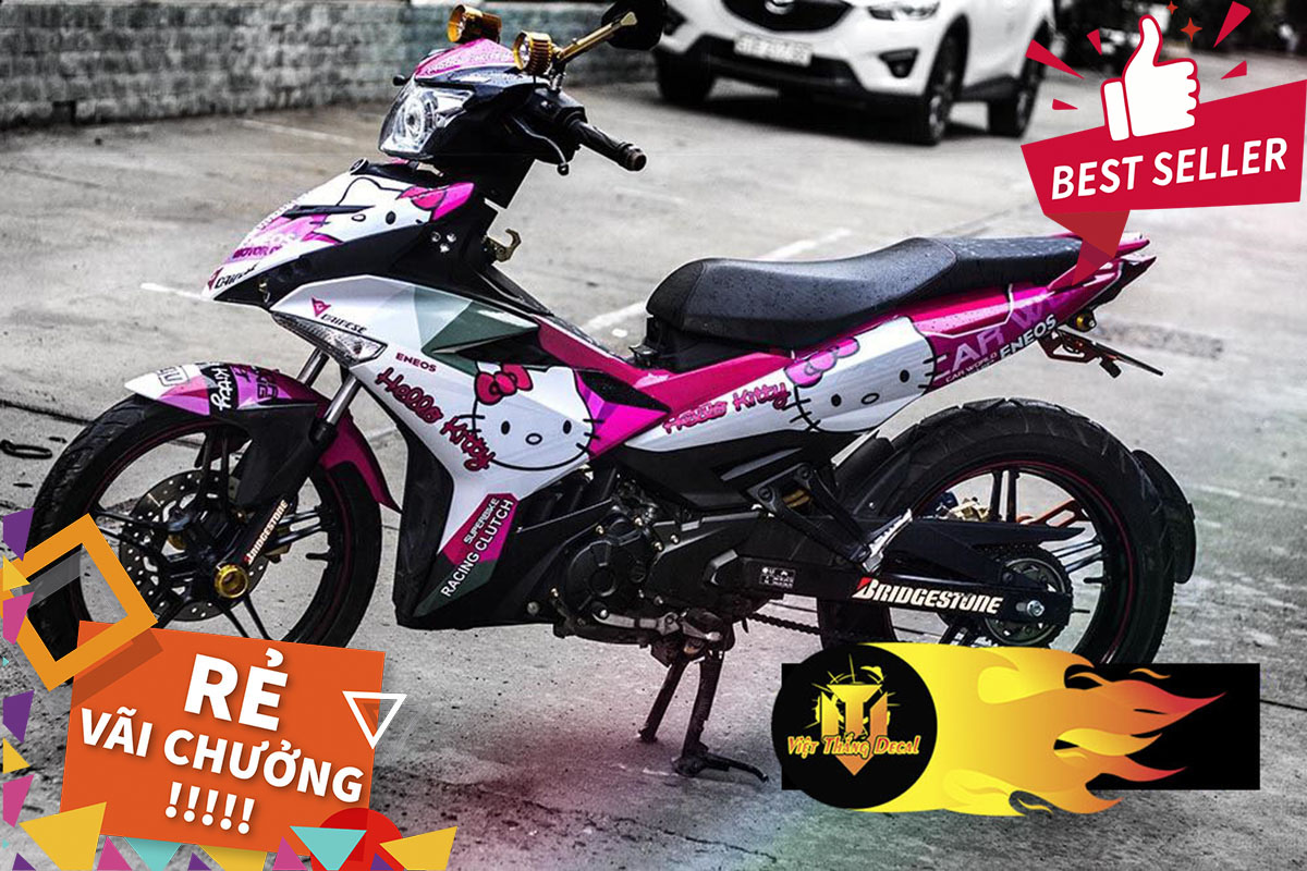 Tem trùm exciter 150 hello kitty đẹp độ chế decal