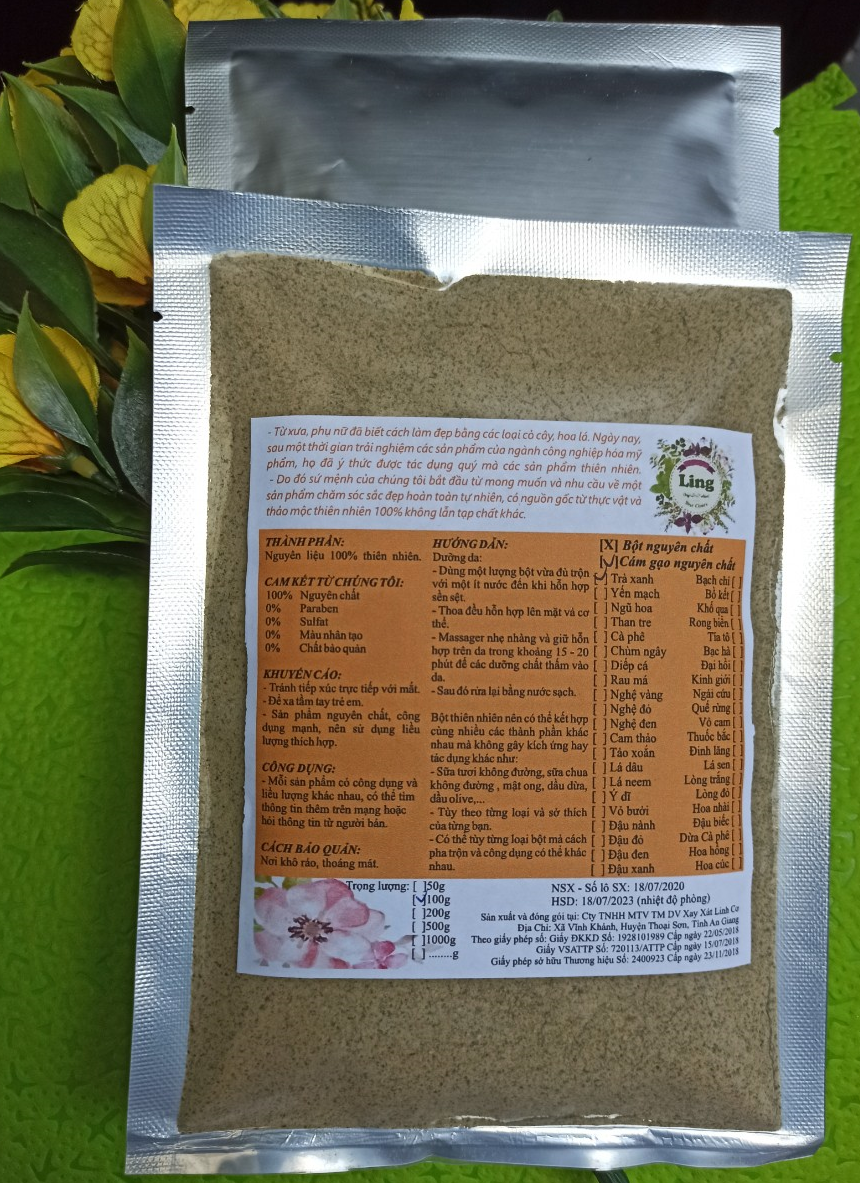 [HCM]Gói Bột Cám Gạo Trà Xanh 100g