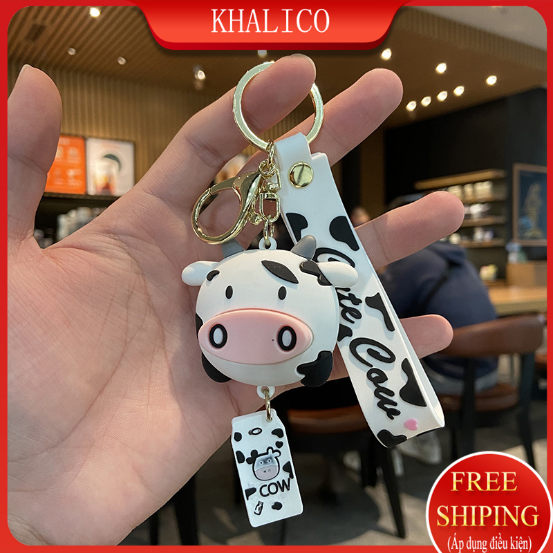 [FREESHIP] Móc khóa xe, treo cặp đi học KHALIK - MK01829 - Chú bò Cute Cow