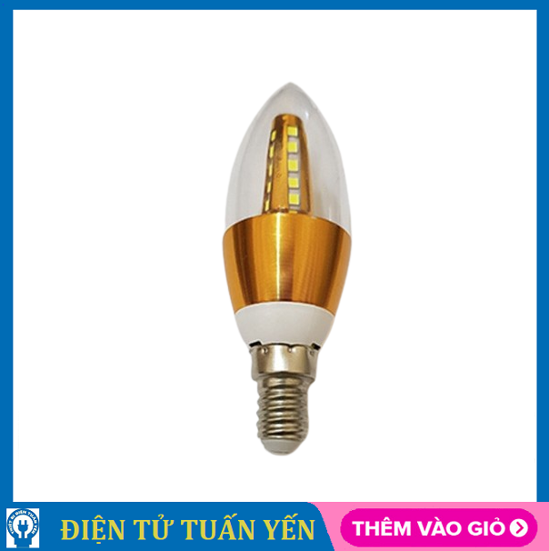 Bóng đèn led nến đuôi E14 5W ánh sáng vàng nắng & trắng
