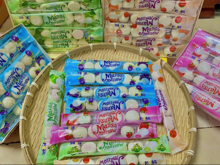 Kẹo bông dẻo Marshmallow bánh bao nhân vị trái cây