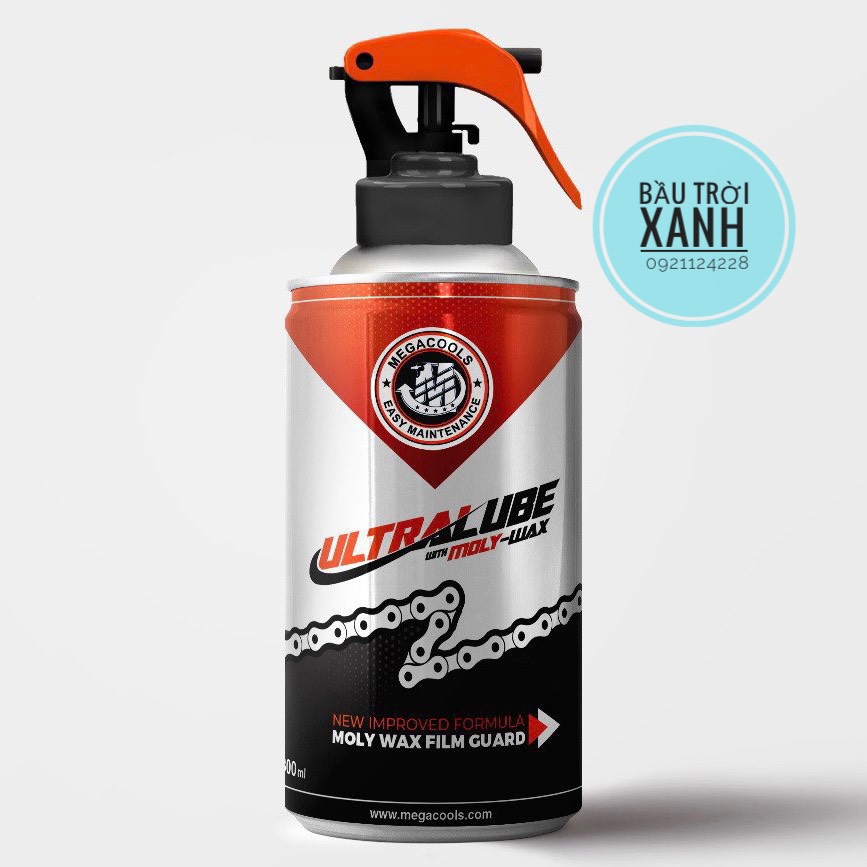Chai xịt megacools ultral lube with moly wax - xịt dưỡng sên 300ml