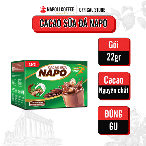 HỘP CACAO SỮA NAPO - NAPOLI COFFEE - 10 GÓI HỘP