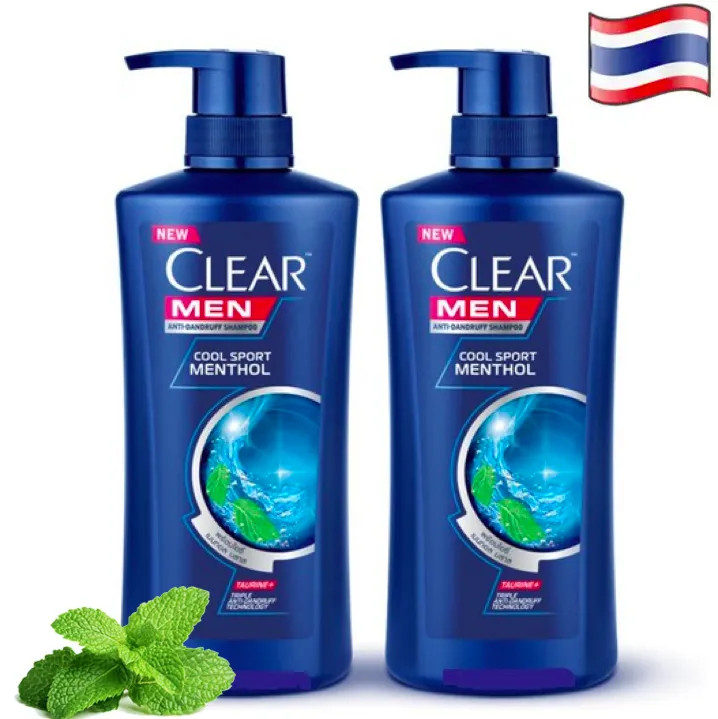 Combo 2 chai dầu gội đầu Clear Men mát lạnh bạc hà nhập khẩu Thailand- 450ml/