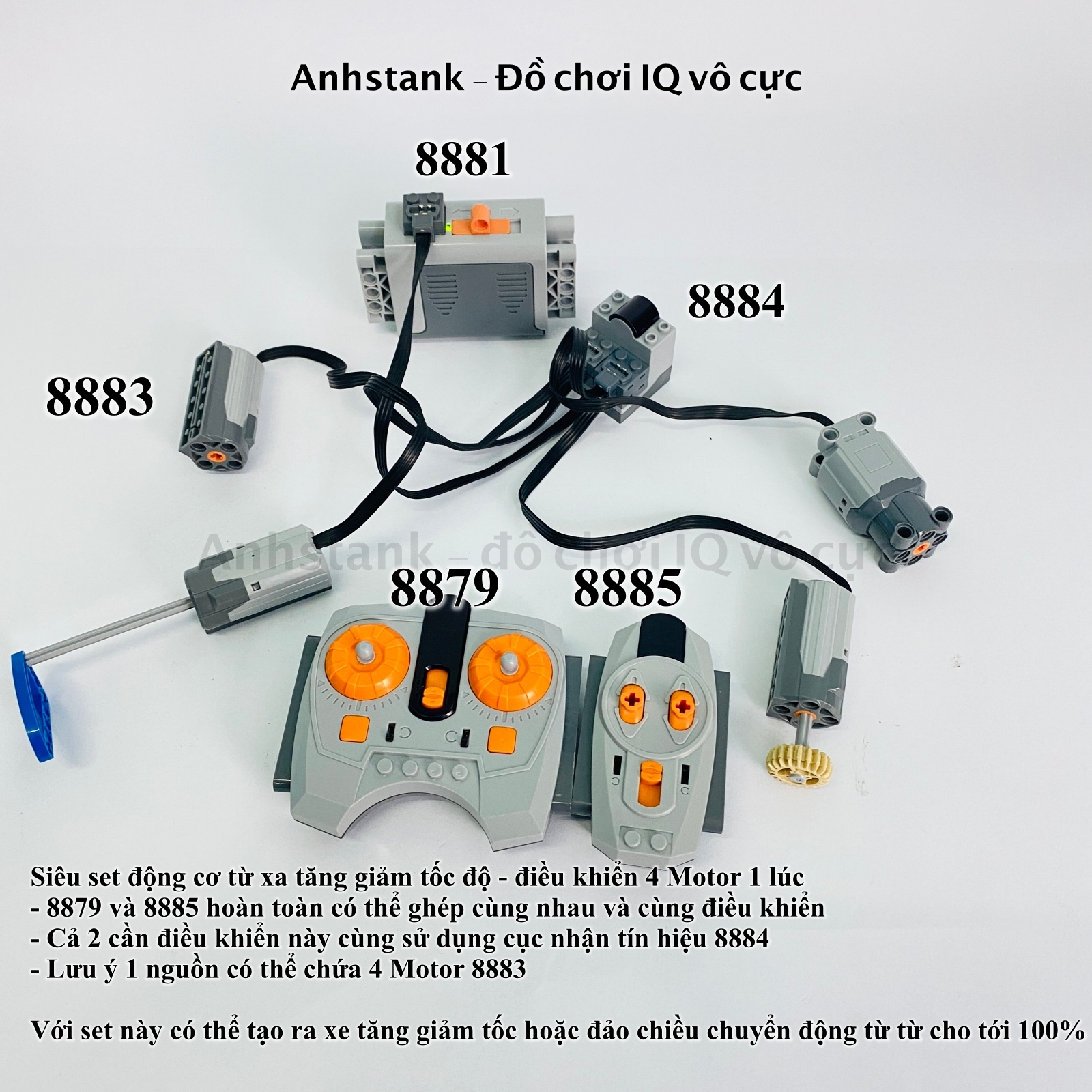 Động cơ Mô hình lắp ráp điều khiển từ xa tăng giảm tốc độ phạm vi 10m tương thích 9686 dòng education Bảo hành 1 đổi 1 mới trong vòng 1 tháng