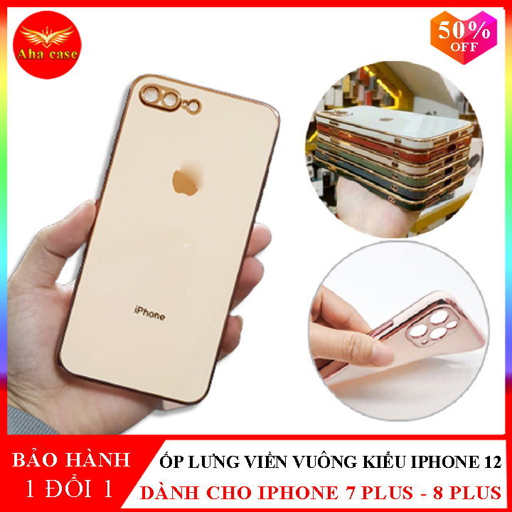 Ốp iphone 7 Plus - Ốp lưng iphone 8 Plus - Ốp lưng dẻo kiểu dáng iphone 12 sang trọng, lên đời cho iphone 7 plus sang iphone 12 chỉ 3 giây - Ốp lưng giả iphone 12 cho 7 plus