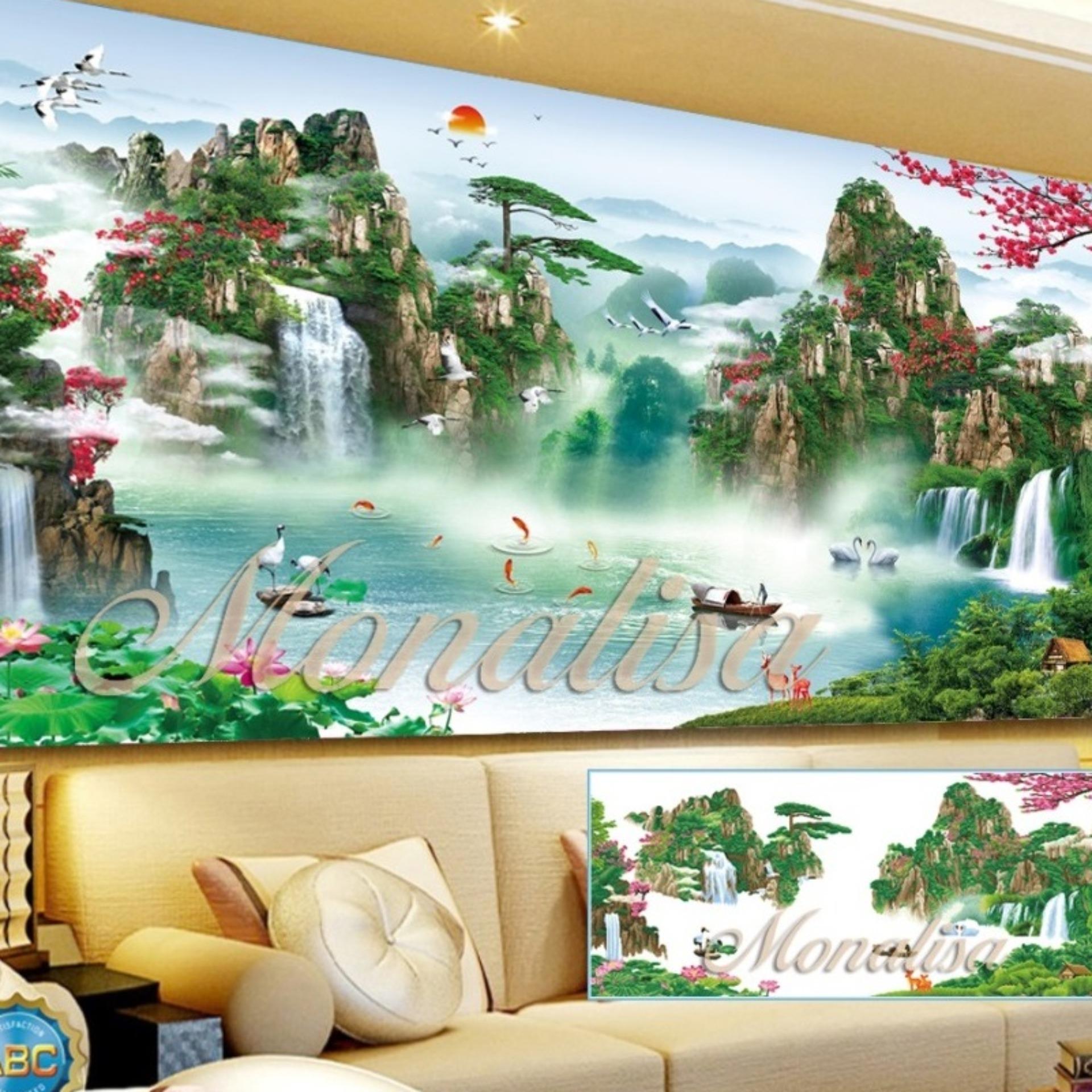 Tranh đính đá cao cấp non nước hữu tình y8138