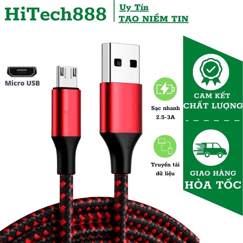 [FREESHIP] Dây Sạc Samsung, Dây Sạc Oppo, Cáp Sạc Nhanh chân Micro usb, hỗ trợ sạc nhanh, chất liệu bọc dù siêu bền dài 1 mét dùng cho các dòng androi samsung oppo xiaomi.......
