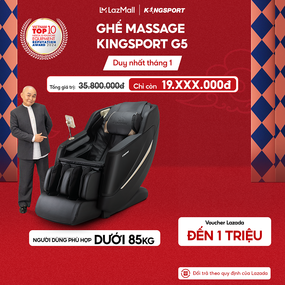  Miễn phí lắp đặt | Ghế massage KINGSPORT Standard G5 BLACK cao cấp con lăn 3D với 8 bài tập thiết kế hiện đại 2024 công nghệ massage chuyên sâu 