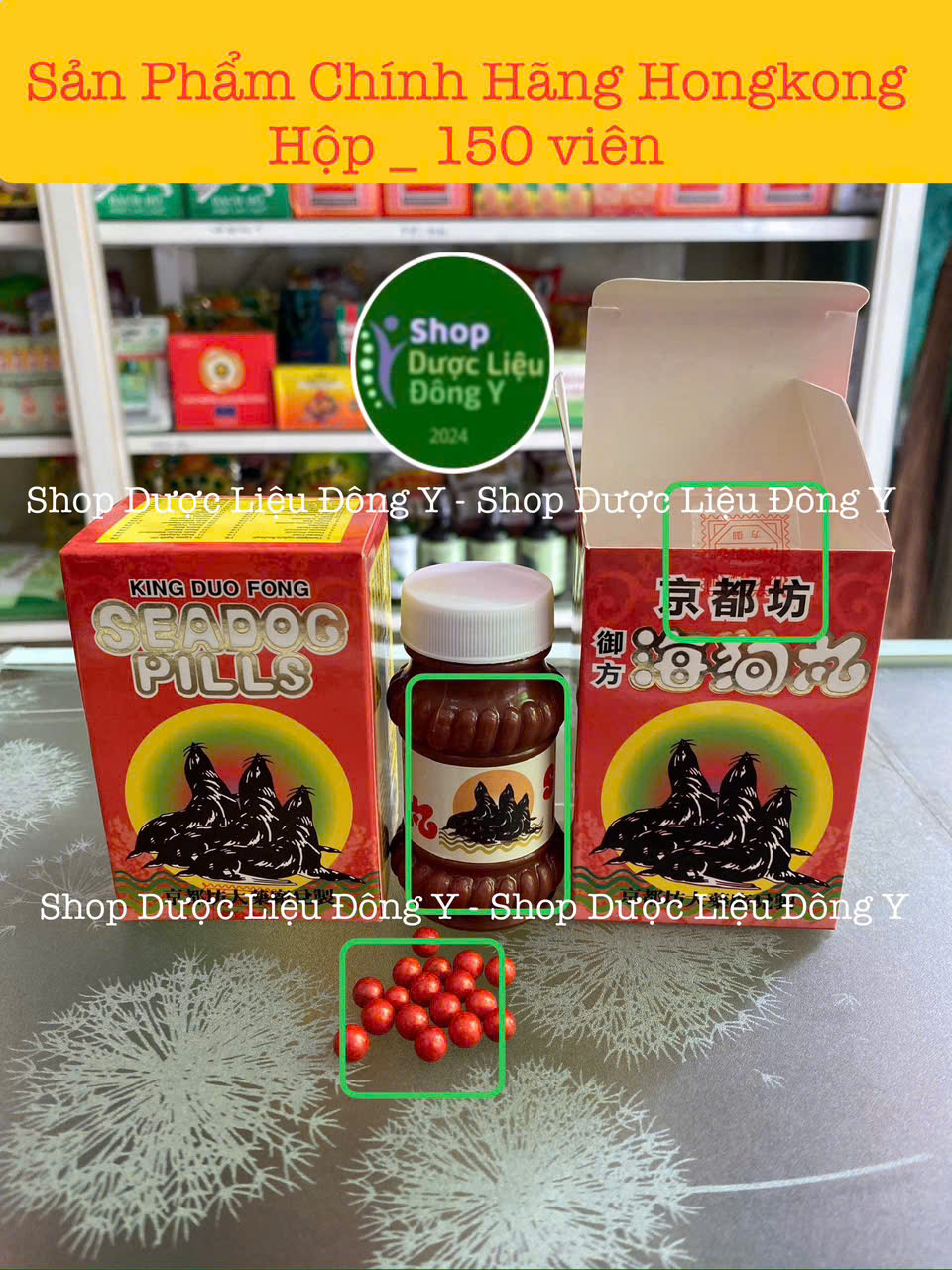 Hải Cẩu Hoàn Kinh Đô - Hộp Đỏ 3 con Hải Cẩu Chính Hãng Hongkong- King Duo Fong SeaDog Pills (Hộp ~22