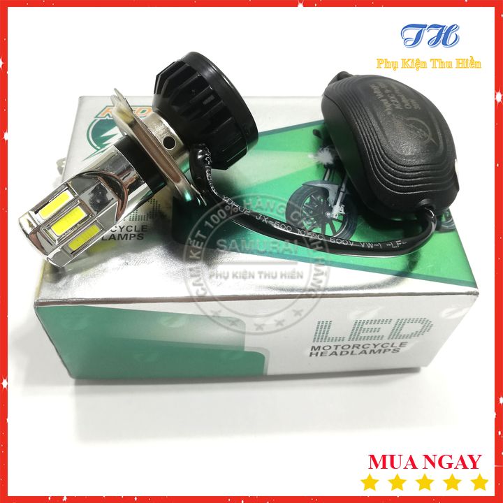 Bóng đèn led h4 xe máy 6 tim xịn siêu sáng
