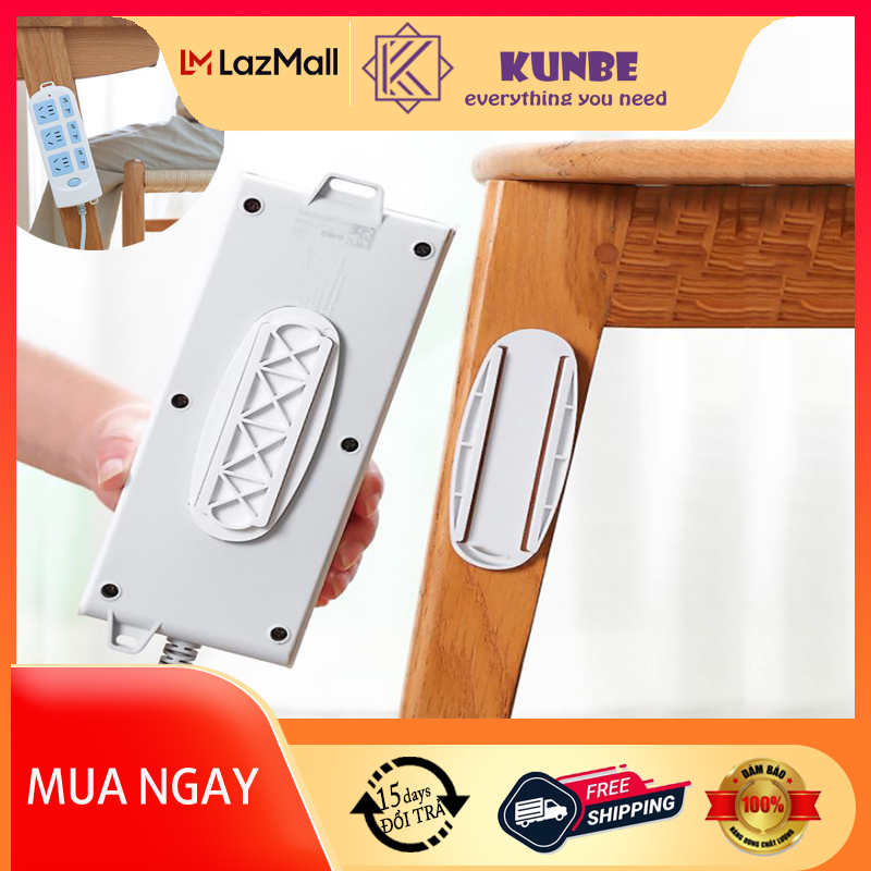 Miếng dán tường treo ổ điện KUNBE, miếng dán treo điều khiển điều hoà, cục phát wifi, treo đồ gia dụng không cần khoan, đục tường