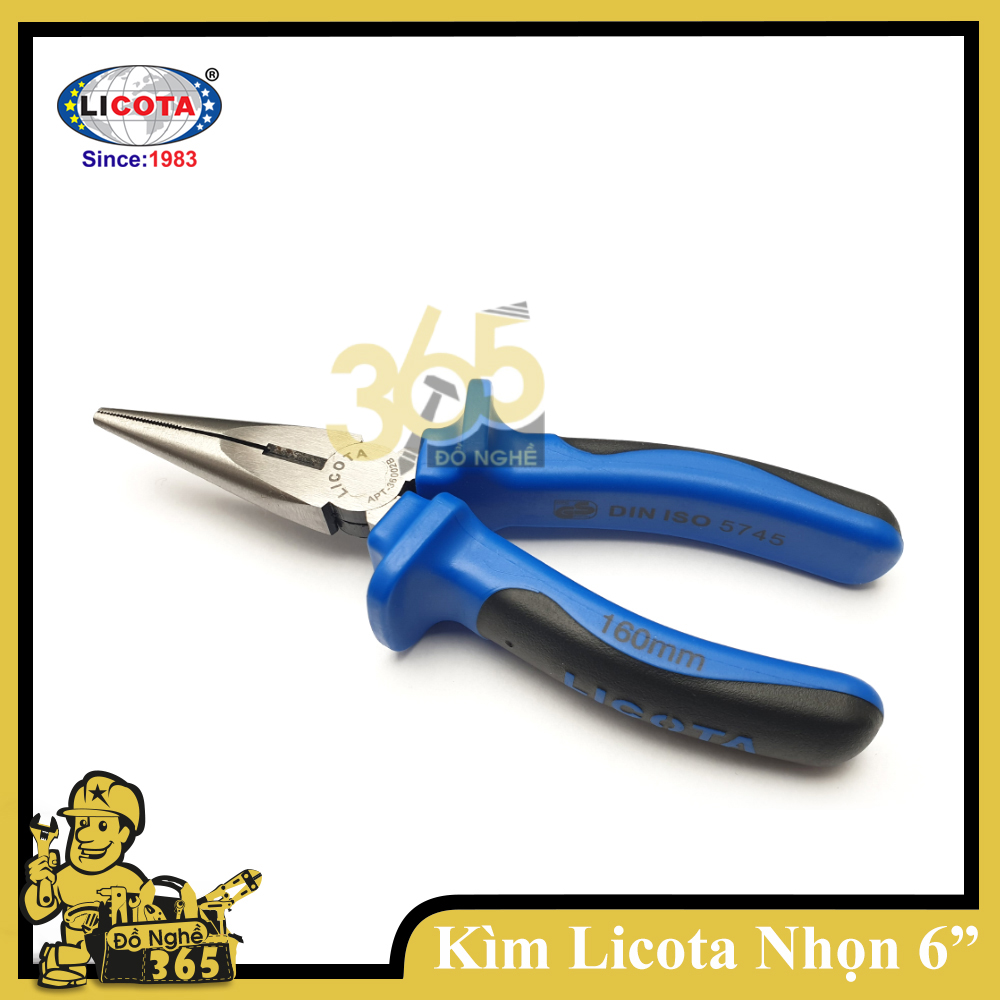 Kìm nhọn Cao cấp 6" , 8" Licota , kìm được chế tạo từ thép CR-V, có độ cứng cao, công dụng: kẹp, giữ, cắt dây điện, cáp quang
