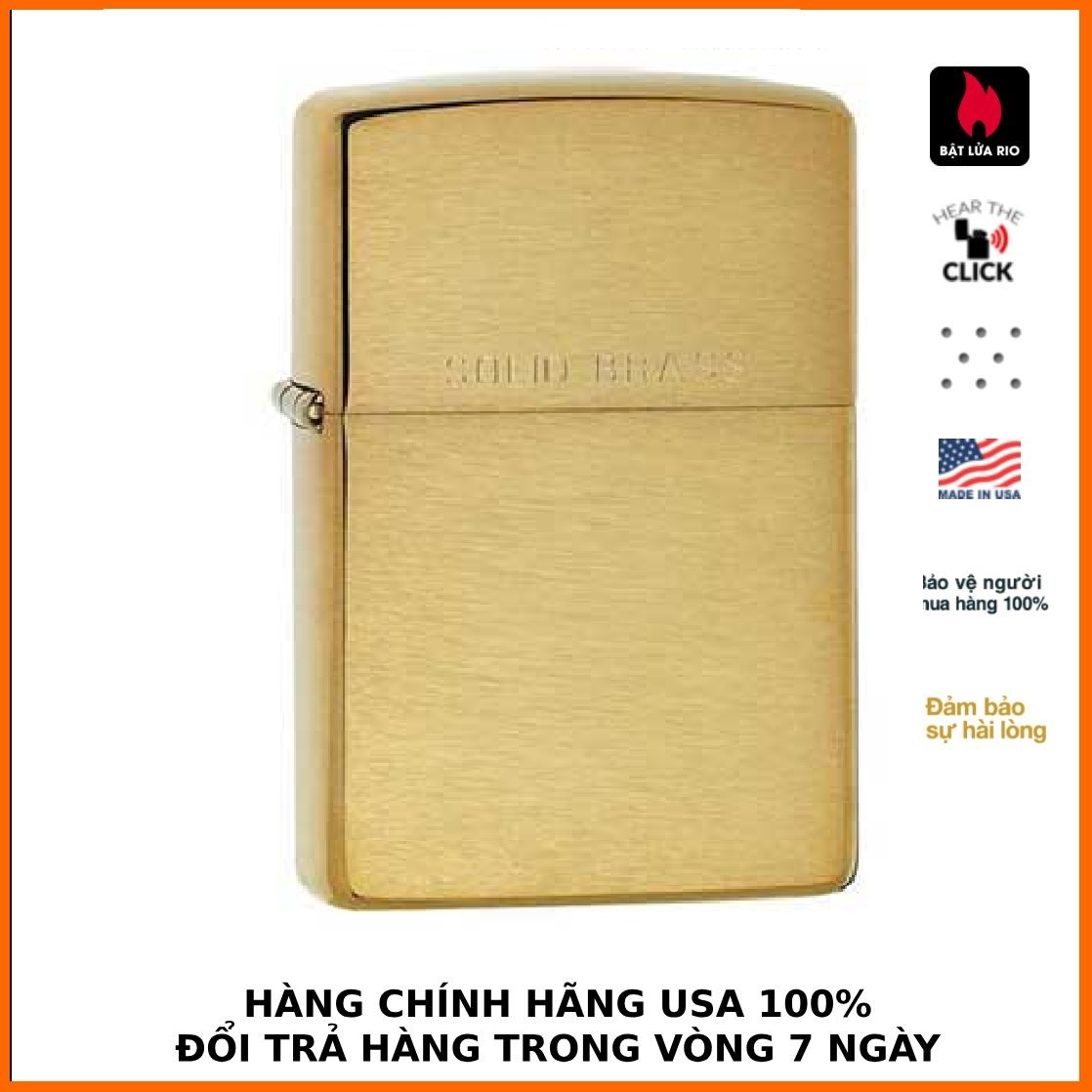Bật Lửa Zippo Brushed Brass Engraved 204