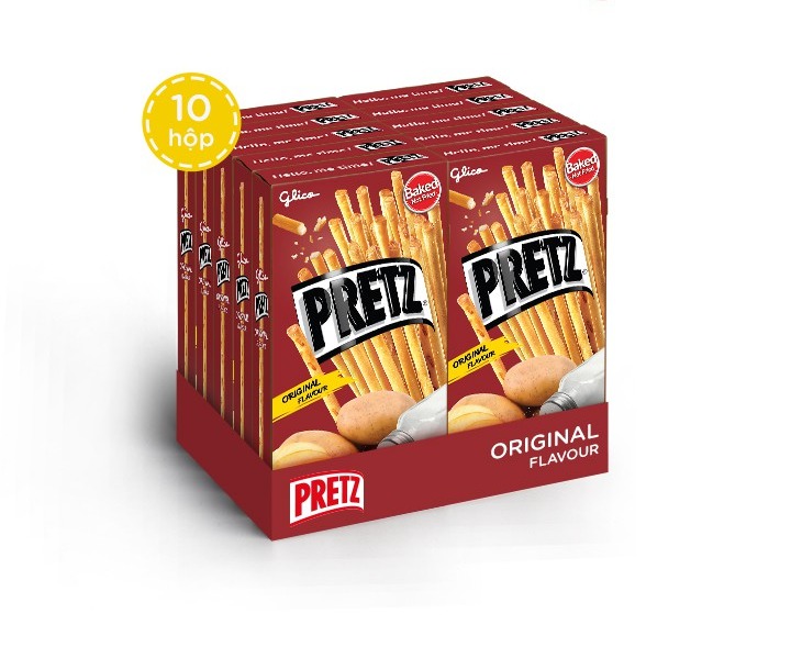 Combo Bánh Snack que Pretz vị Original 31g x 10 Hộp