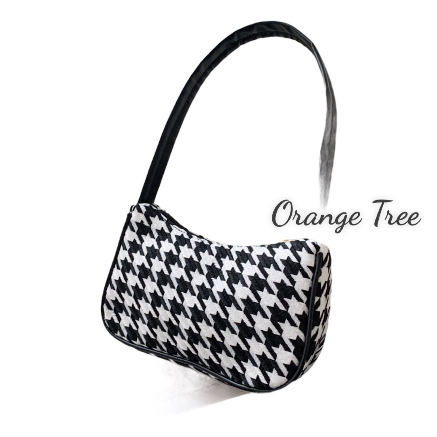 Túi kẹp nách ziczac đen trắng phong cách retro - size 22