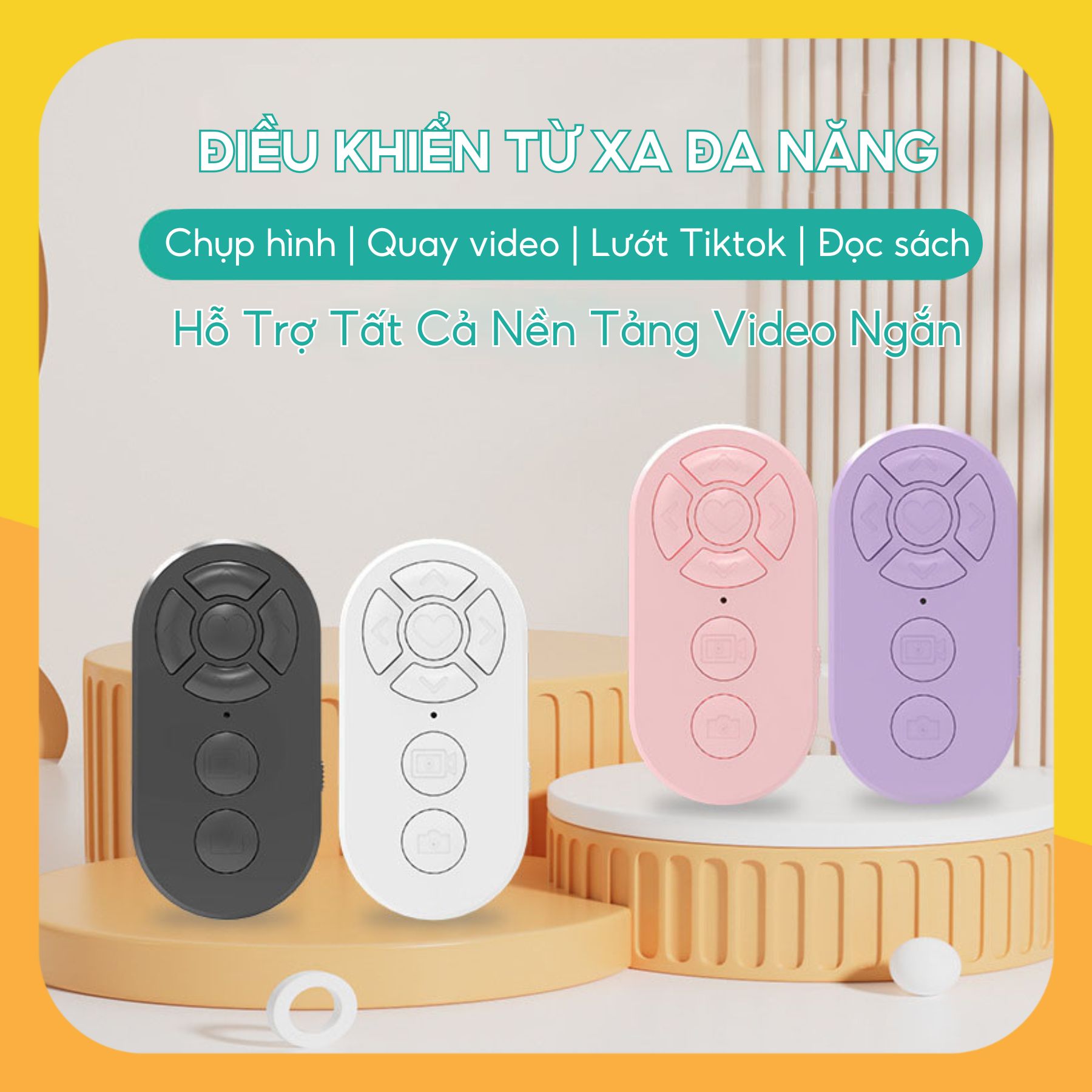Remote chụp ảnh quay phim lướt Tiktok - Youtube - Facebook đọc sách kèm sạc