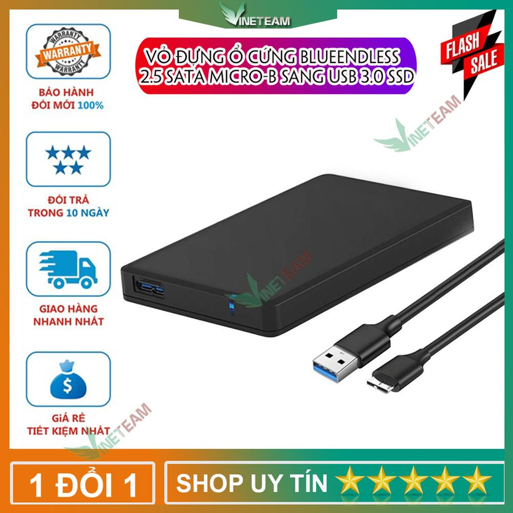 [ XẢ KHO 3 NGÀY ] Vỏ đựng ổ cứng Blueendless 2.5 SATA Micro-B Sang USB 3.0 SSD [ HÀNG CHÍNH HÃNG ] DOCHOIPC Đèn led nguồn màu xanh Dành cho ổ cứng 2.5