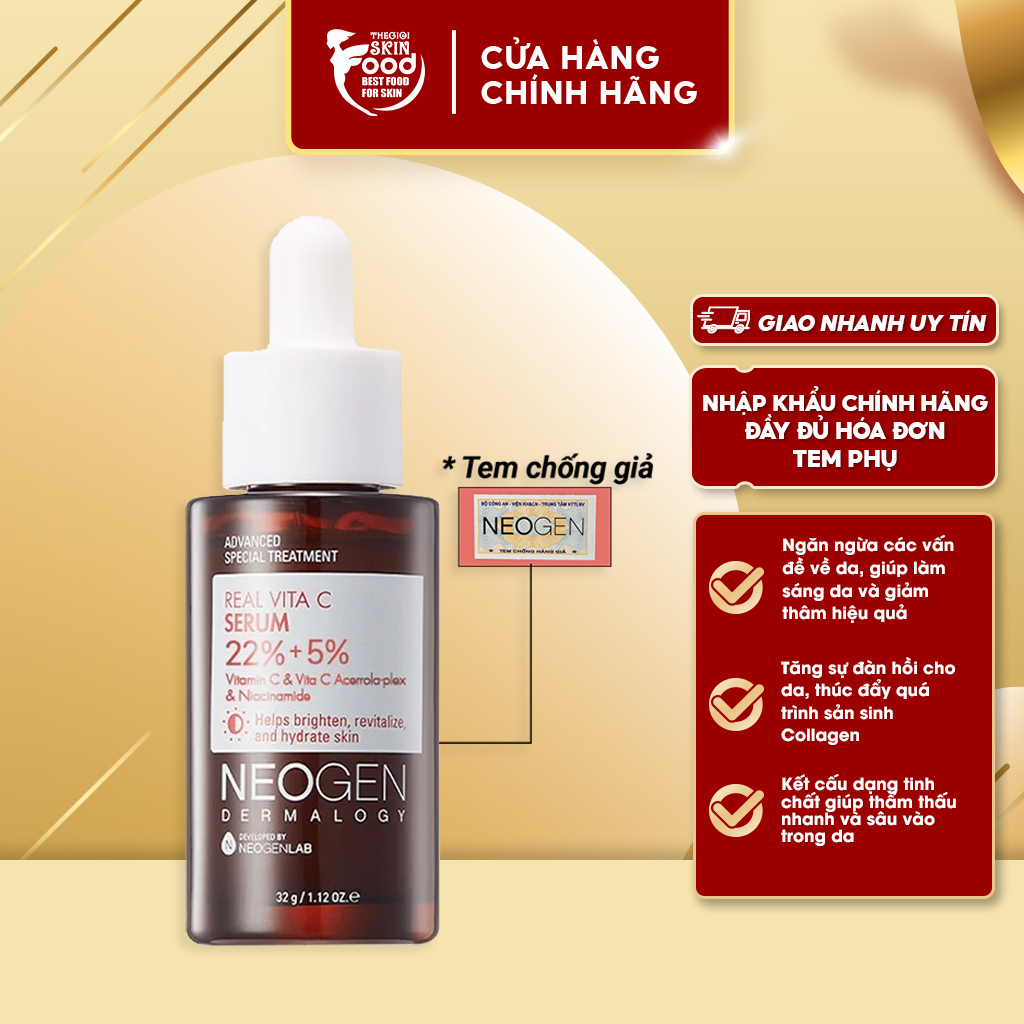 Tinh Chất Dưỡng Trắng, Mờ Thâm Neogen Dermalogy Real Vitamin C Serum 32g