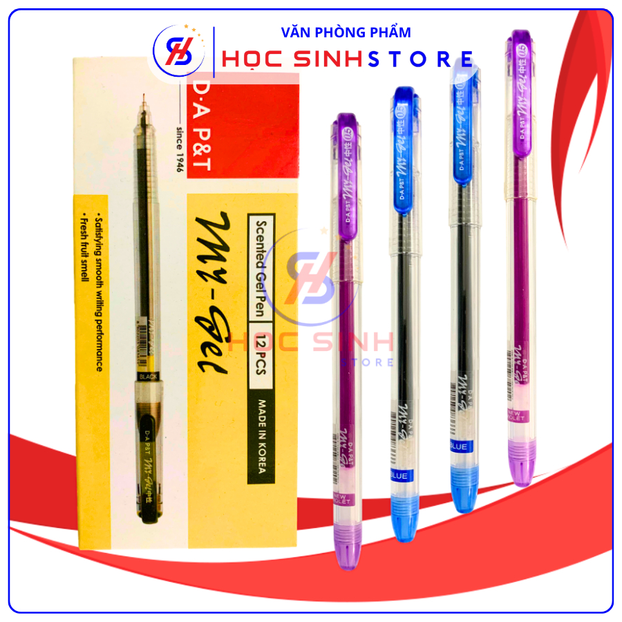 Hộp 12 cây bút viết nước Đông - A Mygel 0.5mm ( Xanh, tím )
