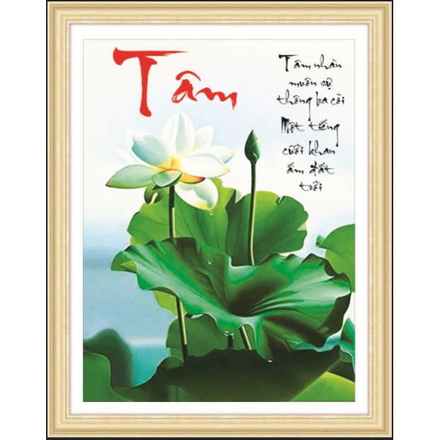 Tranh đính đá chữ tâm 77589 chưa đính