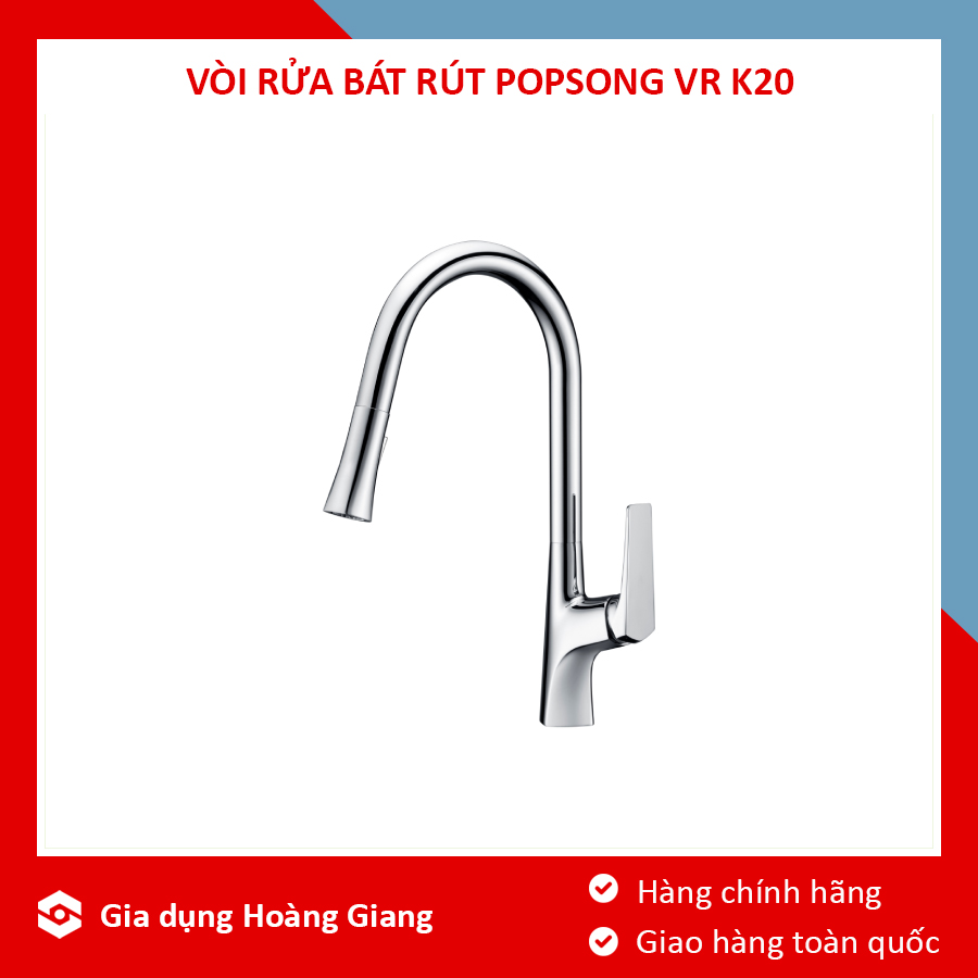Vòi rửa chén bát dây rút PopSong VR K20 cao cấp