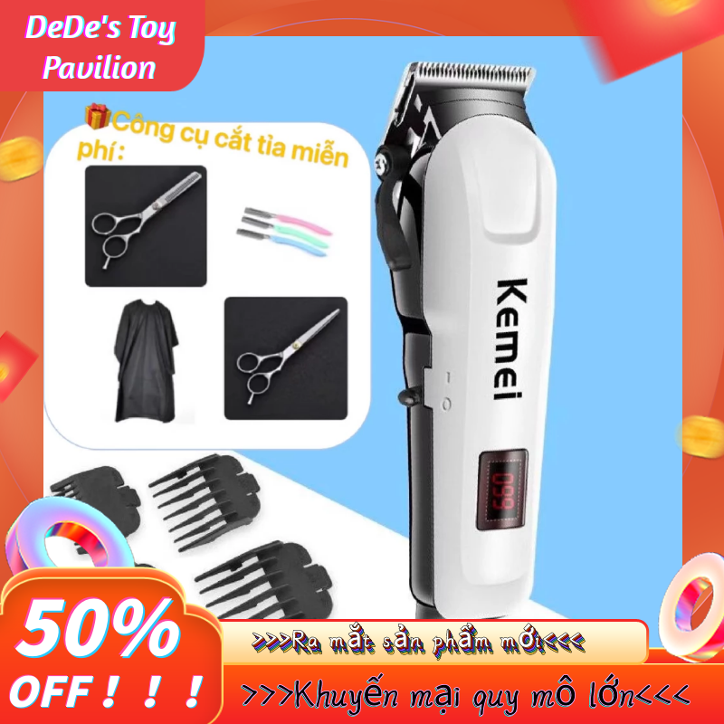 【Tặng 2 kéo+ áo choàng+ dao cạo】Tông Đơ Cắt Tóc Kemei Km 809A, Hớt Tóc Gia Đình, Trẻ Em, Máy Cắt Tóc Đa Năng, Không Dây, Chuyên Nghiệp Kiểu sạc thuận tiện và nhanh chóng phù hợp cho trẻ em và người lớn