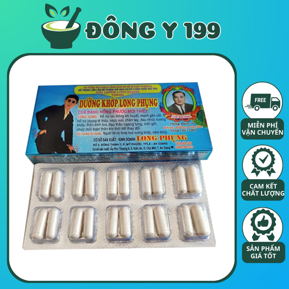 Dưỡng Khớp Long Phụng Chính Hãng Giảm Đau Nhức Xương Khớp Hỗ Trợ Nhức Mỏi,Tê Tay - Đông Y 199