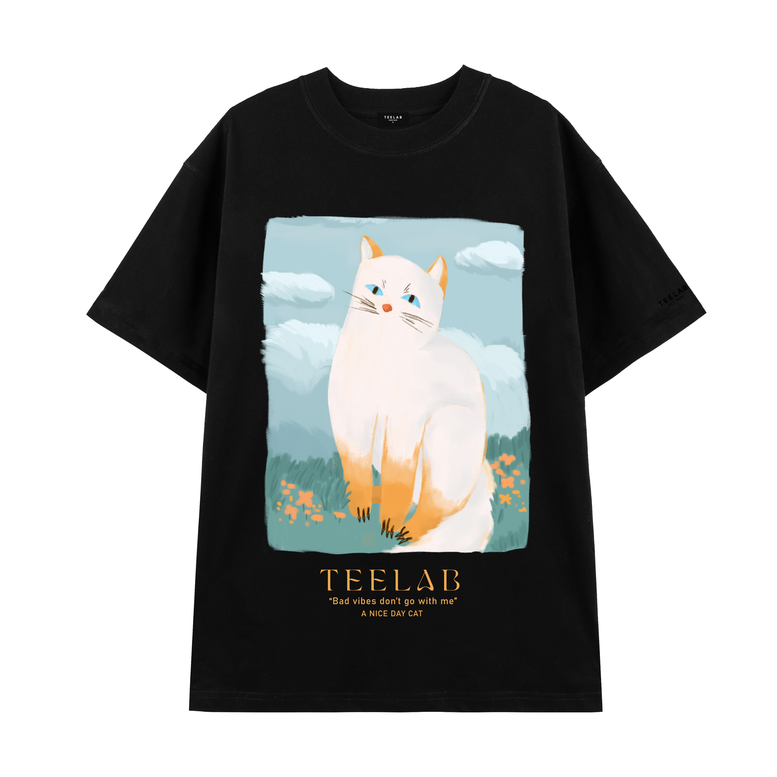 Áo thun teelab local brand unisex cat vibe ts161
