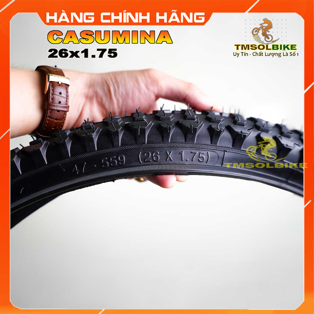 Vỏ xe đạp điạ hình 26×1.75 casumina
