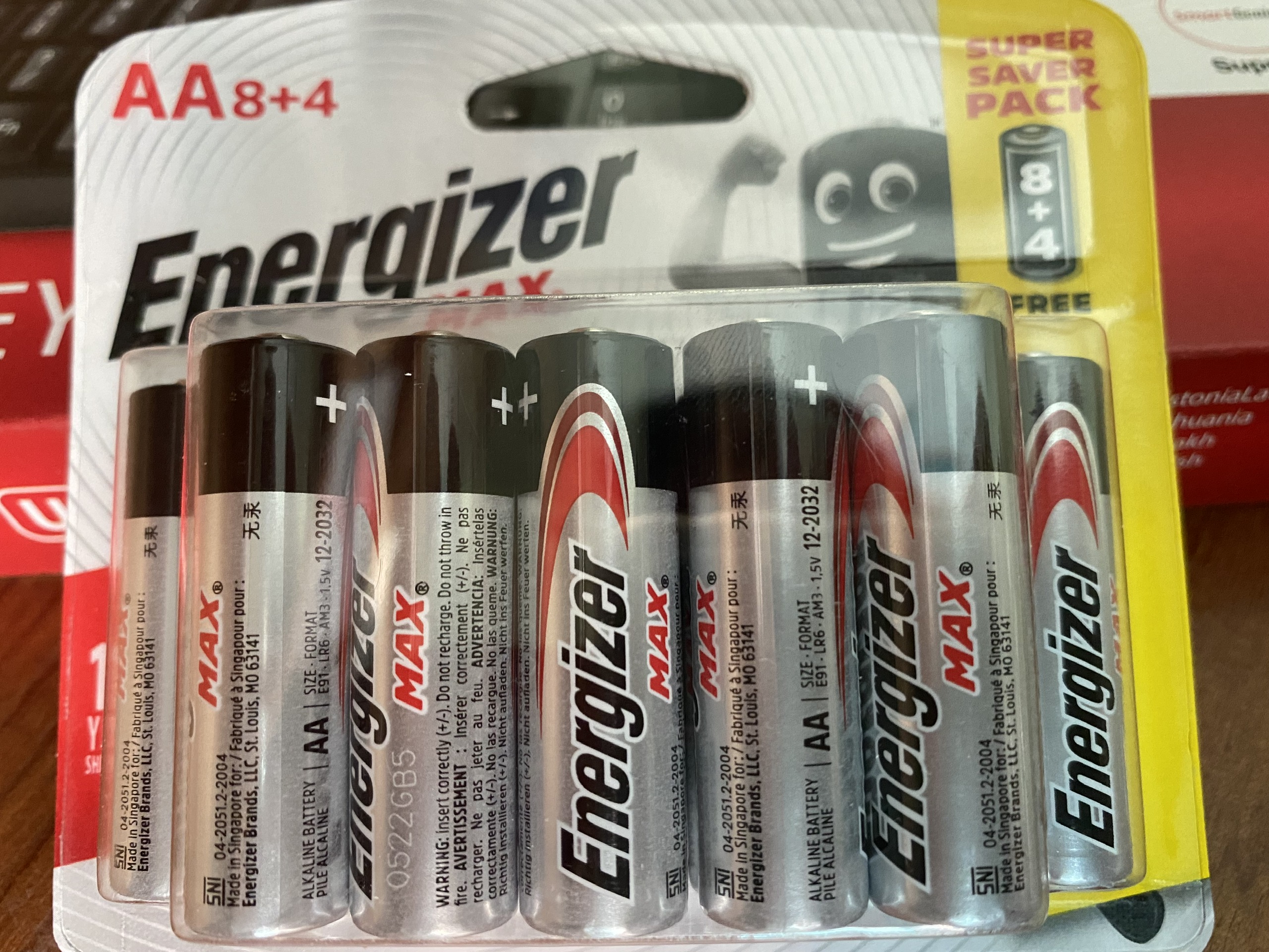 Pin aa energizer alkaline max bp8+4 pin đũa