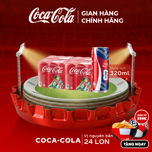 [SIÊU SALE ] Thùng/Lốc 24 Lon Nước Ngọt Giải Khát Coca-Cola Vị Nguyên Bản Original 320m/Lon Sale 25.06 Coca-Cola Chính Hãng_LD