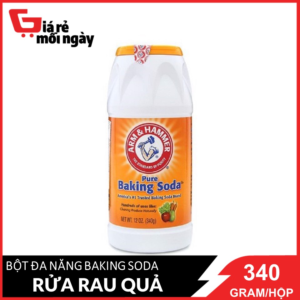 [Made in USA] Bột Rửa Rau Quả Đa Năng Baking Soda Arm&Hammer Pure Baking Soda 340g/hộp
