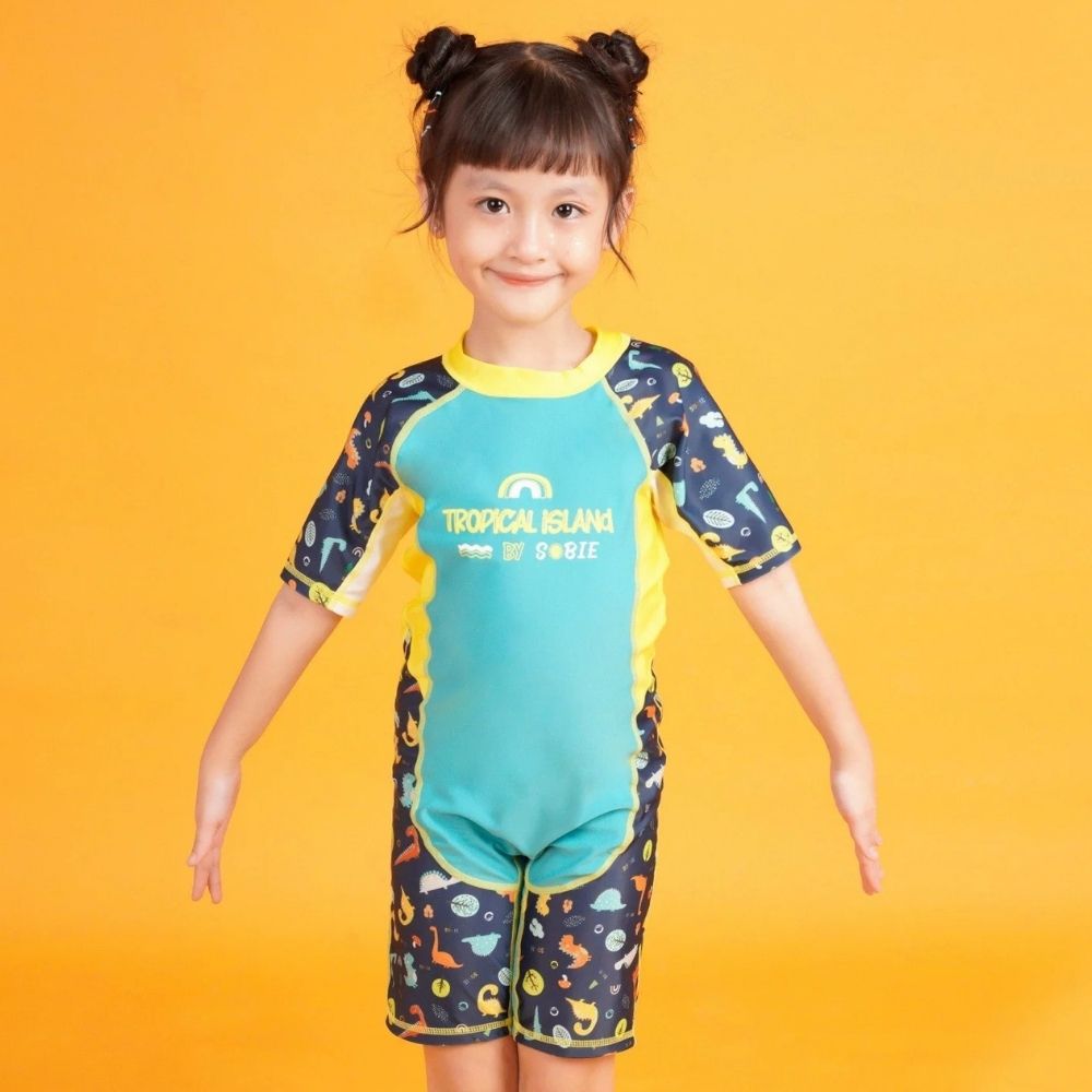 Đồ Bơi Trẻ Em Liền Thân Tay Ngắn Tropical Island