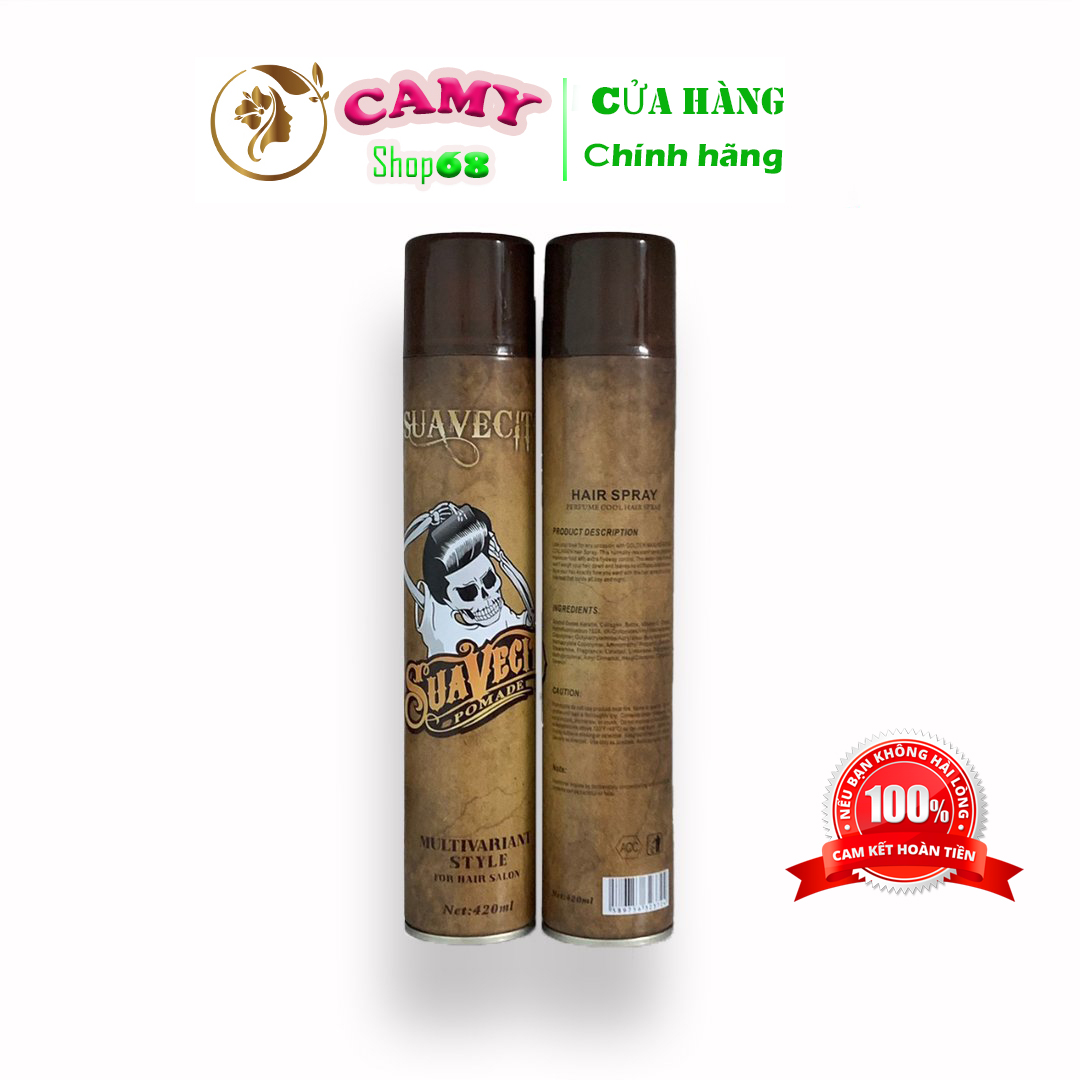 Gôm xịt giữ nếp tóc suavecito siêu cứng 320ml camy shop68