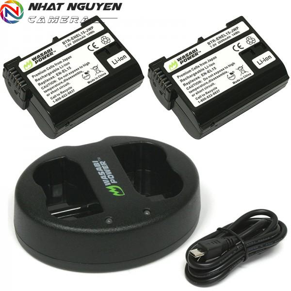 [HCM]Bộ 2 Pin và 1 Sạc đôi Wasabi EN-EL15 cho Nikon D610 D810 D7000 D7100 - Pin EN-EL15 cho Nikon
